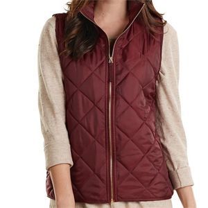 Mud Pie Spencer Quilted Vest Burgandy Small